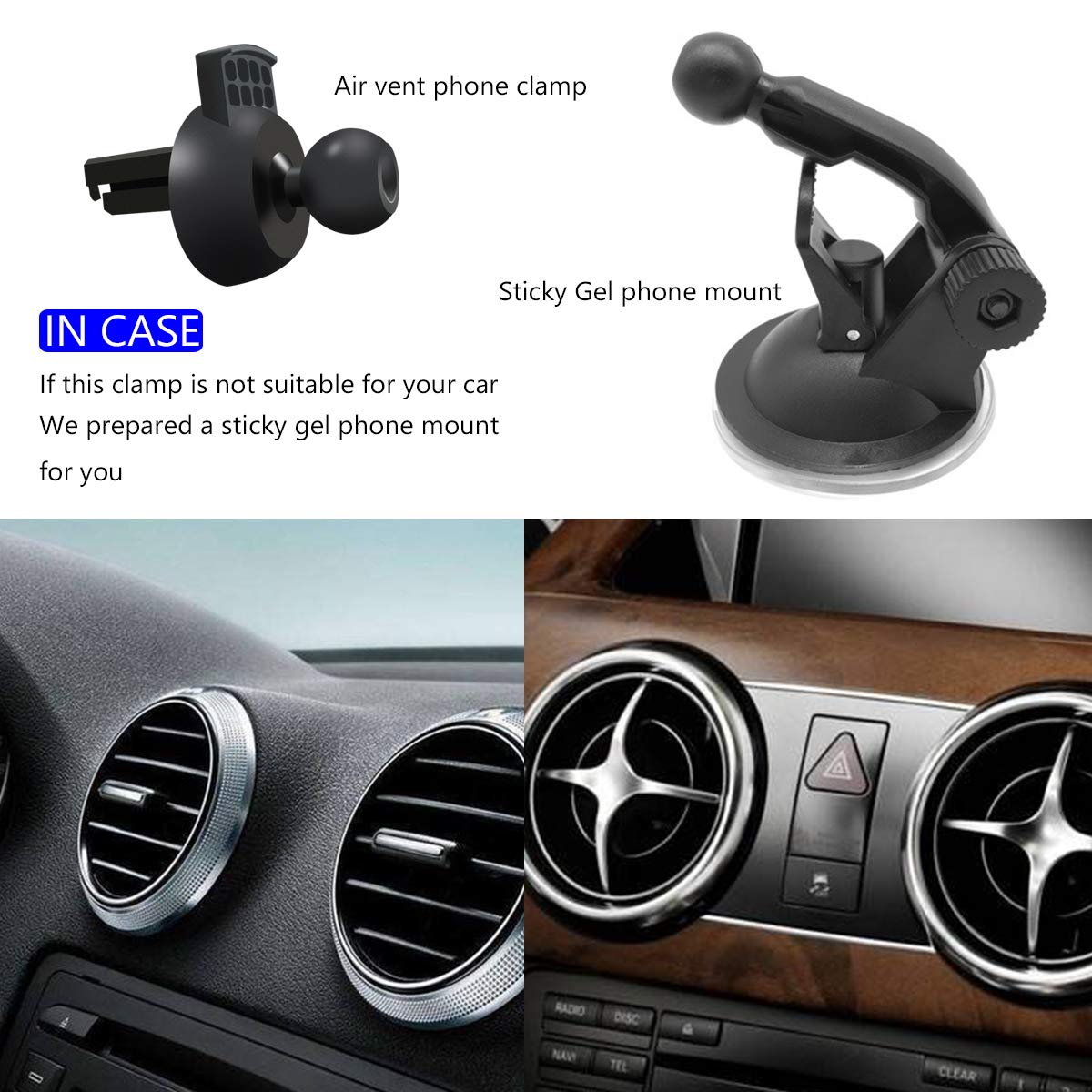 EZNILE Wireless Car Charger Mount Auto-Clamp Free Rotation Windshield Dash Air Vent Phone Holder 10W Qi Fast Charging Compatible with iPhone11/Xs MAX/XS/XR/X/8Plus/8,Samsung S6/S7/S8/S9 Edge+ (silver)