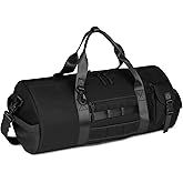 ArcEnCiel Medium Tactical Duffle Bag Men Gym Pack Molle Shoulder Bags Shoes Storage Sports Handbag with Patch(Black)