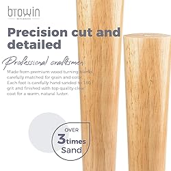 Btowin 7 Inch Solid Wood Furniture Legs, 4 Piece