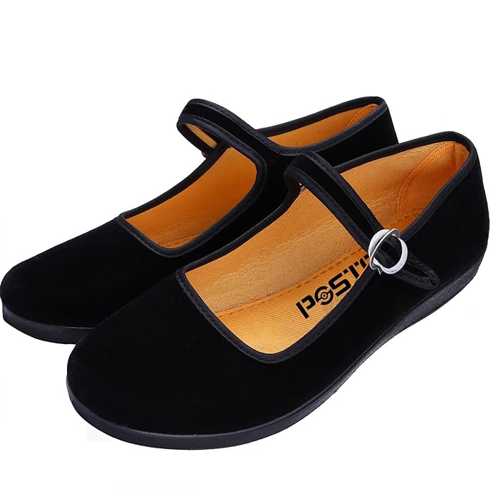 Buy pestor Velvet Mary Jane Shoes Ballerina Ballet Flats Yoga Exercise