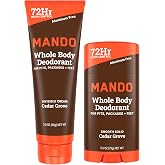 Mando Whole Body Deodorant - Cream Tube and Solid Stick Bundle - Cedar | 3.0 oz Tube and 2.6 oz Solid Stick. 72 hour odor control with mandelic acid. Use on underarms, chest, feet &amp; below the belt.