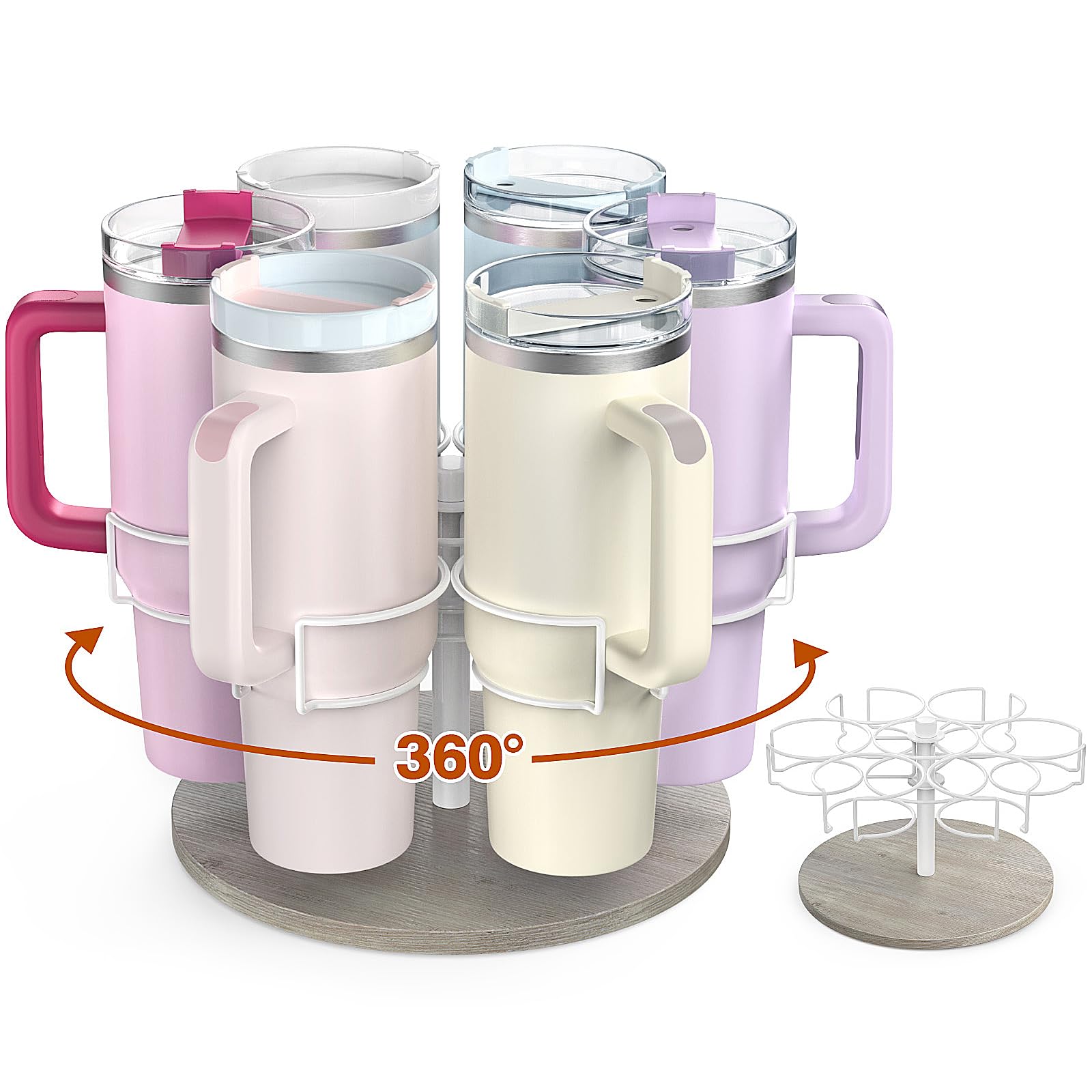 Photo 1 of Kssiaz Water Bottle Organizer for Stanley 40 oz, Rotating Stanley Cup Organizer Holder, Tumbler Organizer Holder, Stanley Cup Accessories, 13.2 * 11 * 7.75in, Grey