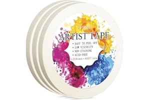 ETNRHP Low Tack White Artist Tape for Watercolor Paper Drafting Art Masking Tape Acid Free Painter Watercolor Tape for Painti