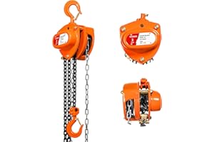 YATOINTO Chain Hoist 2 Ton(4400Lbs) Capacity 20FT Manual Hand Lift Steel Chain Block Hoist with 2 Heavy Duty Hooks Industrial Grade Steel Structures for Garages Automotive Machinery
