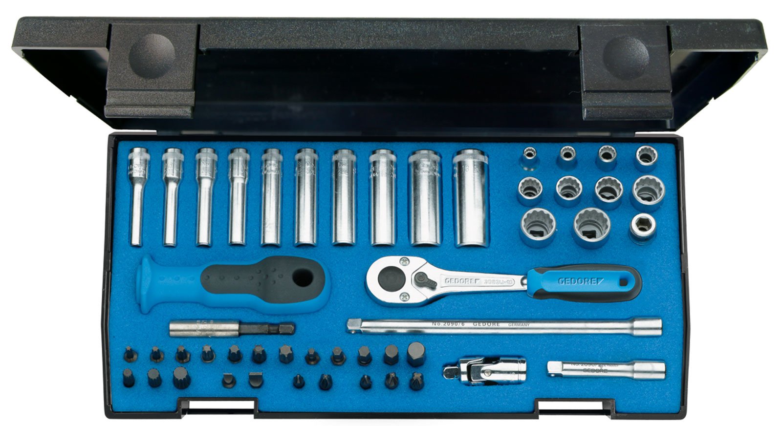Gedore 20LMU-10 1/4-Inch Tool Set - Blue/Silver (49-Piece)