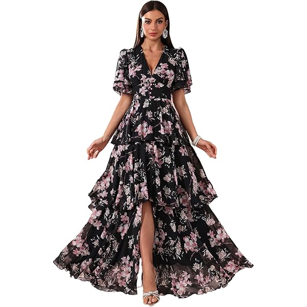 knee length dresses for ladies Lia Pretty Layered Lagenlook Maxi Dress