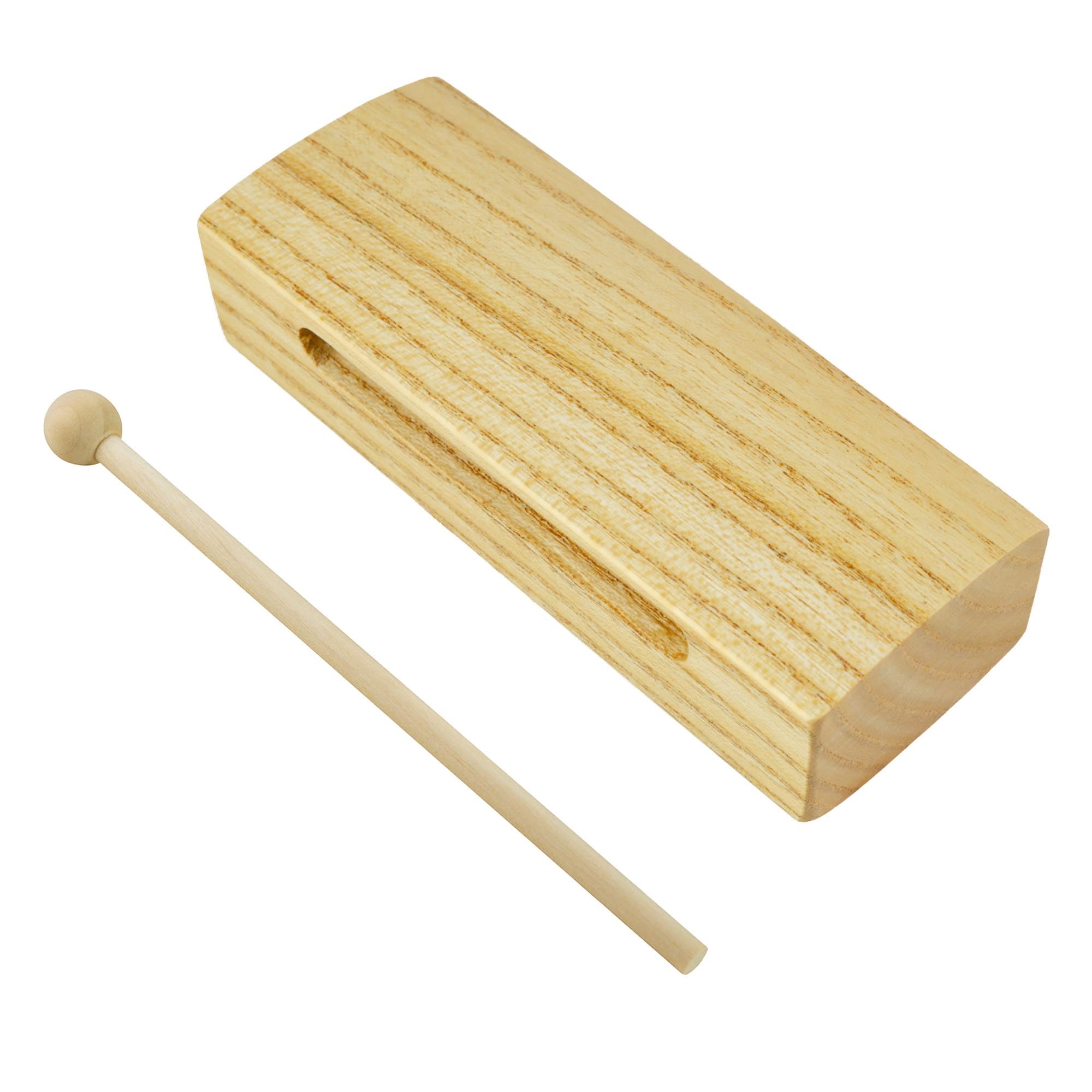 A-Star Wood Block with Wooden Beater, Single Tone, Percussion Rhythm Block