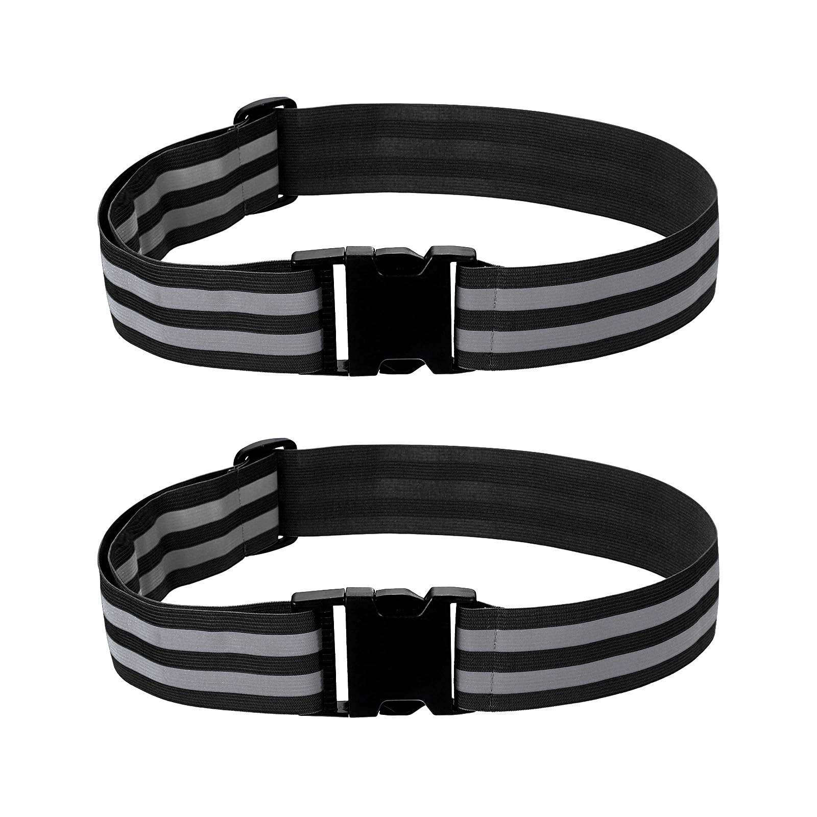 PATIKIL Adjustable Reflective Running Belt 1.9 Inch, 2 Pcs Glow Pt Belt Sash for Cycling Walking Motorcycle Gear, Black