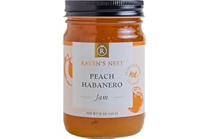 RAVEN'S NEST SPECIALTIES Raven's Original Hot Pepper All Natural Jam - 15 Ounce Jar (Peach Habanero)