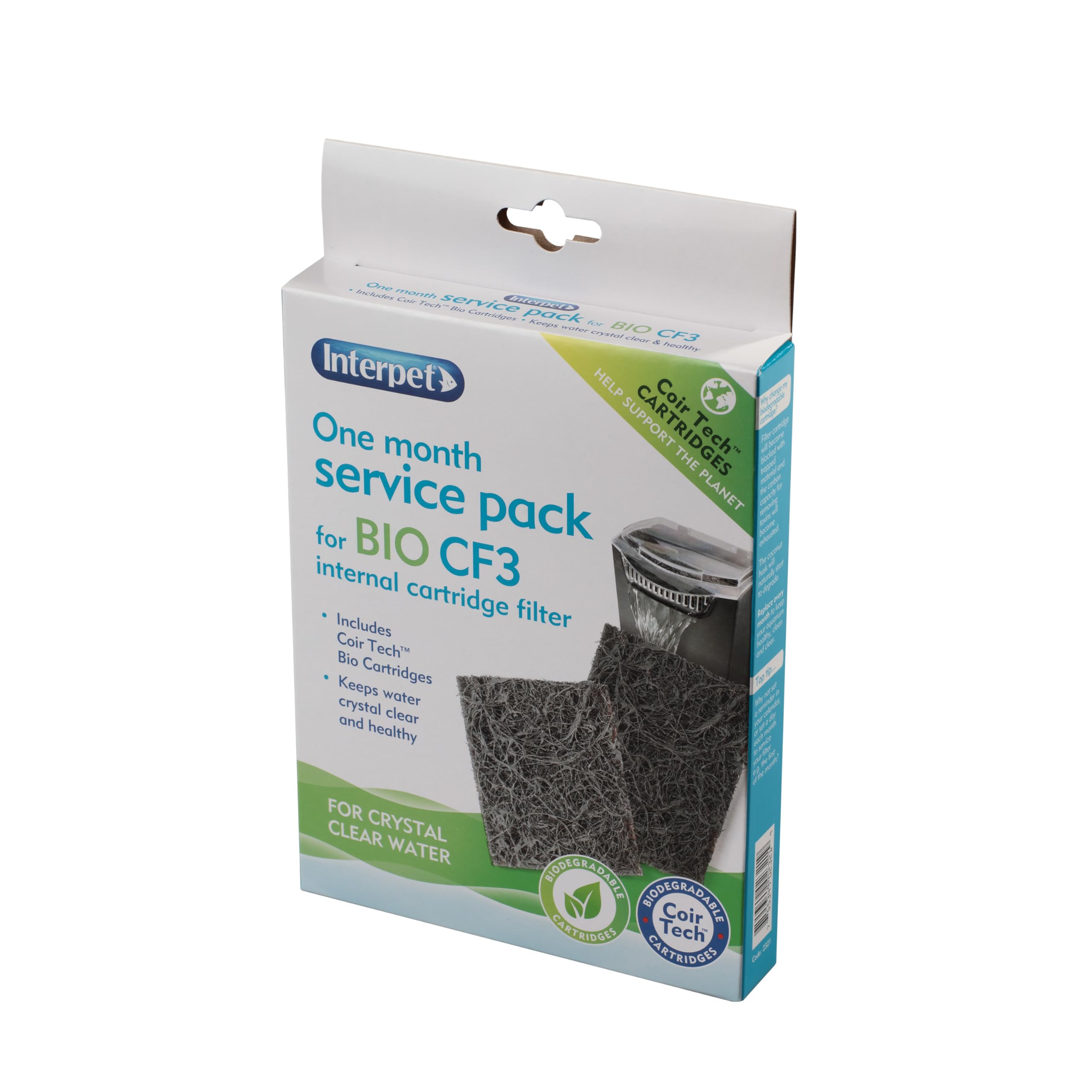 Interpet 1 Month Service Pack for the Interpet Internal Cartridge Filter CF 3 (1 x Front Coir Tech , 1 x Back Coir Tech )