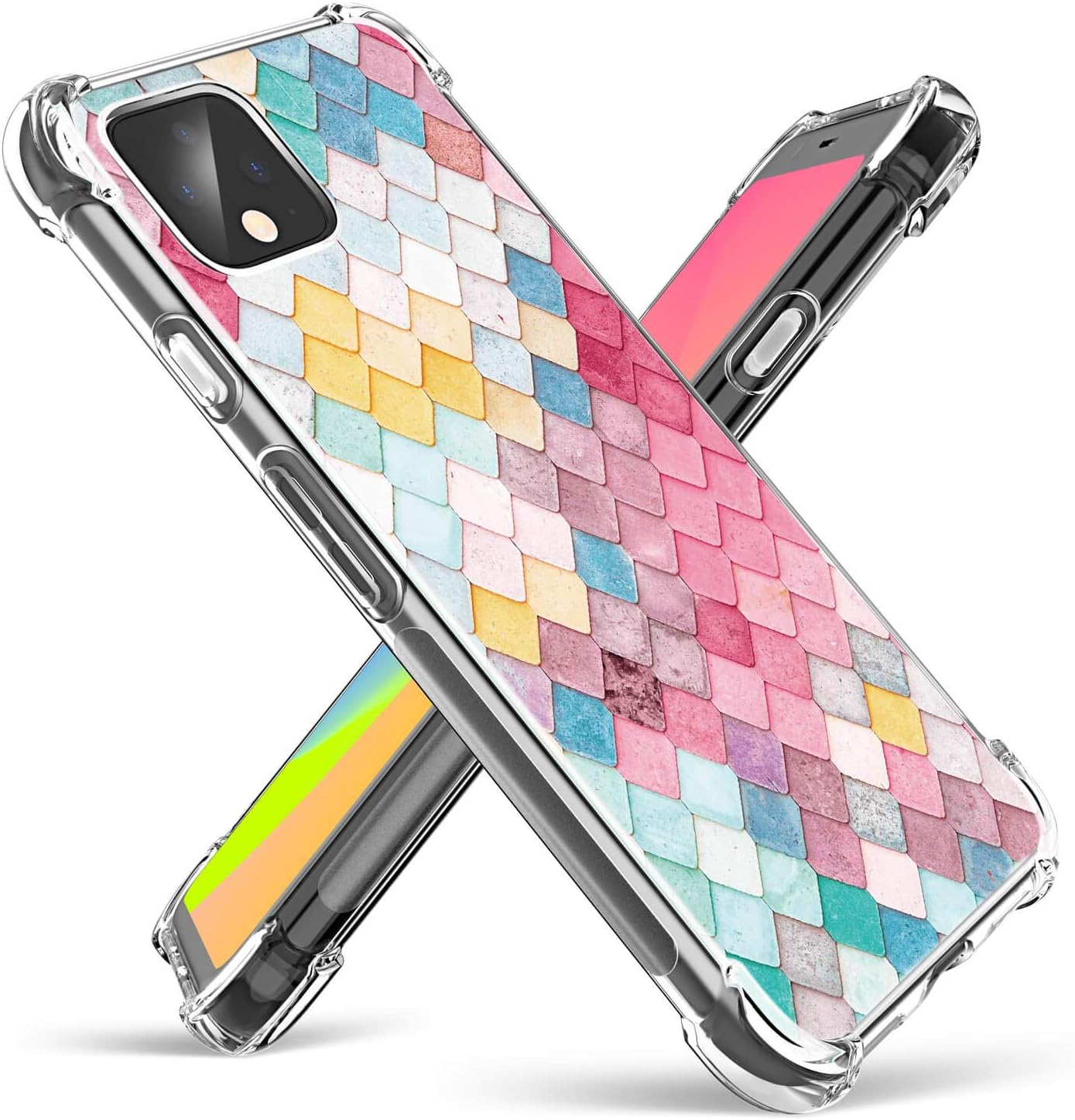 Tuopuna Compatible for Google Pixel 4 Case (2019) Only, Design with Shockproof Corner and Exquisite Pattern, Ultra Slim TPU Bumper Protective Cover Case (Diamond Lattice)