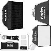 GODOX Softbox EazyFlow Rect 40 &times; 40cm Square Softbox | 15.7" &times; 15.7" Quick-Folding Bowens Mount Softbox with Grid for Studio Flashes and LED Video Lights, Ideal for Small Product