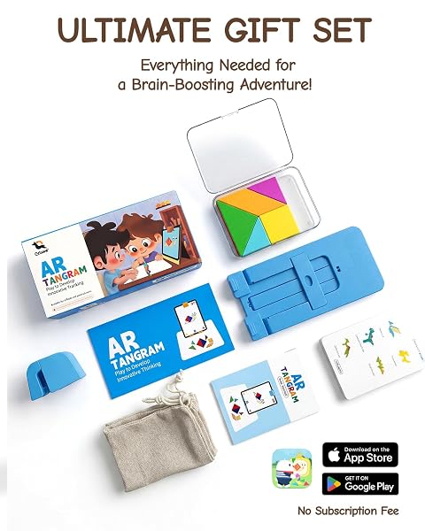 QXTAMO STEM TOYS FOR KIDS AGES 4-6, AR TANGRAM PUZZLES WITH 1000+ COMBINATIONS & 20 COGNITIVE CARDS, FOOD-GRADE SILICONE SENSORY TOY, INTERACTIVE FAMILY GAMES & MEANINGFUL SCREEN TIME ALTERNATIVE
