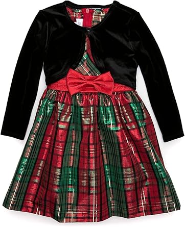 bonnie jean velvet plaid dress