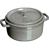 Staub Cast Iron 5.5-qt Round Cocotte - Graphite Grey, Made in France | The everyday essential, generously serves 3-5