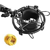 YOUSHARES Shock Mount Compatible with Audio-Technica AT2020 | Anti-Vibration Shockmount for AT2020, AT2020USB+, AT2035, ATR2500, Reduces Noise for Studio Podcast Streaming