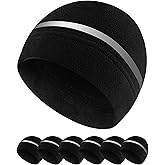 Geyoga 6 Pack High Visibility Reflective Beanie Hat with Reflective Stripe Safety Beanies Hat for Outdoor Work Sports & More(Black)