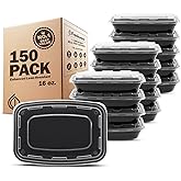 Freshware Meal Prep Containers [150 Pack] 1 Compartment with Lids, Food Storage Containers, Bento Box, BPA Free, Stackable, M