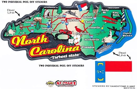 Amazon Com North Carolina State Map Outline Vinyl Sticker