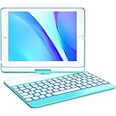 Earto Keyboard Case for iPad 6th Generation, iPad 5th Generation Keyboard, iPad Air 2,Air 1, Pro 9.7 inch, 7 Color Backlit, 360° Roatate Wireless Keyboard Case, ICE Green