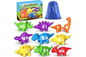 YTKIH Alphabet Letters Matching Learning Tovs, 26 PCS Alphabet Dinosaur Matching Tovs for Ages 36 Months +. Multicolor
