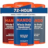 Mando Whole Body Deodorant For Men - Smooth Solid Stick - 72 Hour Odor Control - Aluminum Free, Baking Soda Free, Skin Safe - 2.6 ounce (Pack of 3)