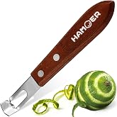 HAMOER Channel Knife for Cocktails Lemon Citrus Twist Tool Wooden Handle | Home Bars Bartender Gift,V-Shaped Stainless Steel