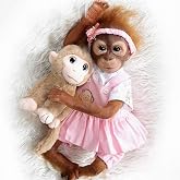 ZIYIUI Lifelike 21 Inch Handmade Reborn Dolls Monkey Baby Orangutan Newborn Silicone Vinyl Dolls Weighted Body Babies Looks Real