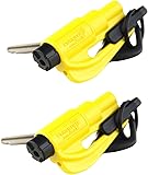 resqme Seatbelt Cutter and Window Glass Breaker 2 in 1 Quick Car Escape KeyChain Tool Yellow - Pack of 2