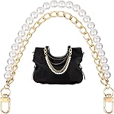 CustomyLife Pearl Purse Chain, Gold Metal Handbag Strap Extender, Short Shoulder Bag Charms Replacement for Women