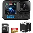 GoPro HERO12 Black 4K Camera with Hypersmooth Stabilization, and Waterproof Ultra-Rugged Design, Bundle with Extra Enduro Rechargeable Li-Ion Battery and SanDisk 128GB Extreme Memory Card