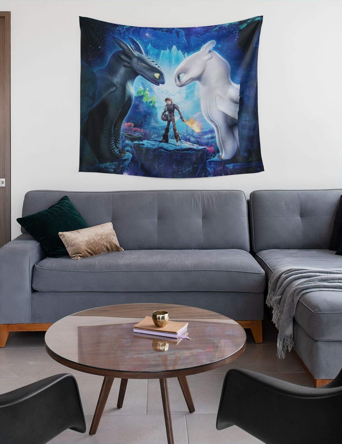 VASHU How to Train Your Dragon Tapestry, Wall Hanging Tapestries Mural for Living Room Bedroom Home Decor(59×39.3 inches)