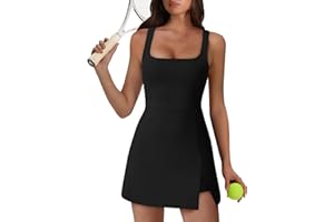 2026 New Athletic Dress for Women, Mini U Neck Sleeveless Built in Shorts with Pockets for Tennis Golf Graduation