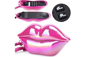 aqxreight Retro Lip Landline Telephone Unique Decorative Home Phone with Clear Call Quality Fun Kids & Adults Stylish Vintage
