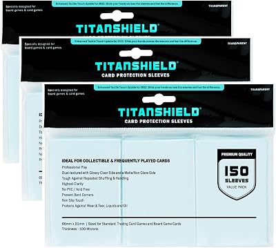 TitanShield 3 Pack Premium Clear Card Sleeves 2.5 x 3.5 Standard Size