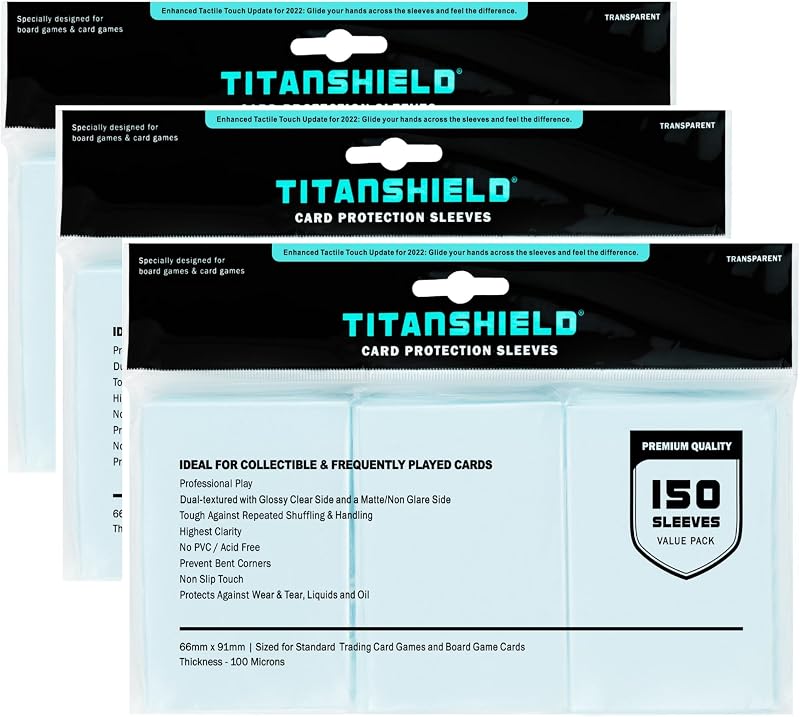 TitanShield 3 Pack Premium Clear Card Sleeves 2.5 x 3.5 Standard Size