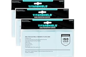 TitanShield [3-Pack 450 Sleeves Bundle Premium Clear Card Sleeves Compatible with Standard Sized Board Games, MTG Magic The Gathering, Pokemon, Lorcana and Trading Cards 2.5" x 3.5" 66x91mm