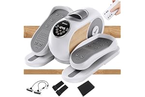 MERACH Under Desk Elliptical Exercise Machine, Leg Exerciser While Sitting for Seniors with 12 Adjustable Speeds & Remoter, Quiet Portable Seated Pedal Exerciser Fully Assembled