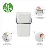 Brabantia Sort & Go 25L Waste Bin Light Grey with Stay-Open Lid view 4