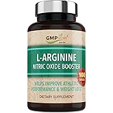 GMP Vitas Nitric Oxide Supplement 1000mg with L-Arginine Supports Blood Pressure Heart & Brain Health Joint Pain Relief & Bone Strength Cardiovascular Circulation Booster Pills - 100 Capsules