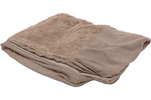Furhaven Replacement Dog Bed Cover Plush & Suede Sofa-Style, Machine Washable - Almondine, Large