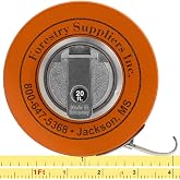 Forestry Suppliers Fabric Diameter Tape 76 in Diameter 20 ft Linear English | woven synthetic line, PVC-coated steel case, reinforced start, claw hook