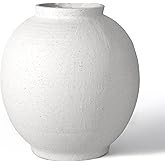 YSNN White Ceramic Large Vase - 11 Inch Round Modern Ceramic Vases,Tall Vase for Decor Living Room Table Decor and Festive Home Interiors