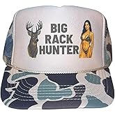 Snapback Trucker Hat for Men or Women, Vintage Fit with Funny Novelty Graphic, Custom Mesh Cap Camo Camouflage