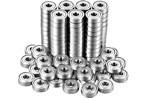 harmiey 100 Pack 608zz Bearings 8mm x 22mm x 7mm Double Metal Sealed Shielded Deep Groove Ball Bearing for 3D Print Projects, Skateboards, DIY Project or Replacemen