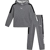 PUMA Baby Boys Pants Set - 2 Piece Pullover Hoodie and Joggers Jog Set - Cozy Fleece Play Wear Pant Sets for Toddler Sizes