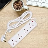 1ABOVE 4 Gang Extension Lead 10m White UK Plug BS1363 UKCA Certified view 8