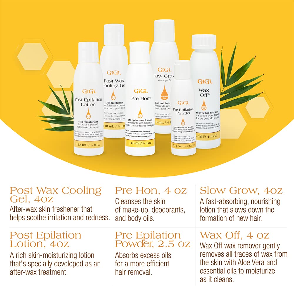 GiGi Pro 1 Hair Removal Waxing Kit for Women - All-in-One Wax Kit for Face, Body, Bikini, Brazilian, Brows, Underarms, & Legs, Easy At-Home or Salon Use, For All Hair & Skin Types