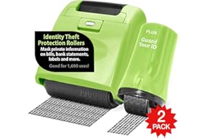 PLUS Identity Theft Prevention Wide Roller Security Stamp Kit, Green