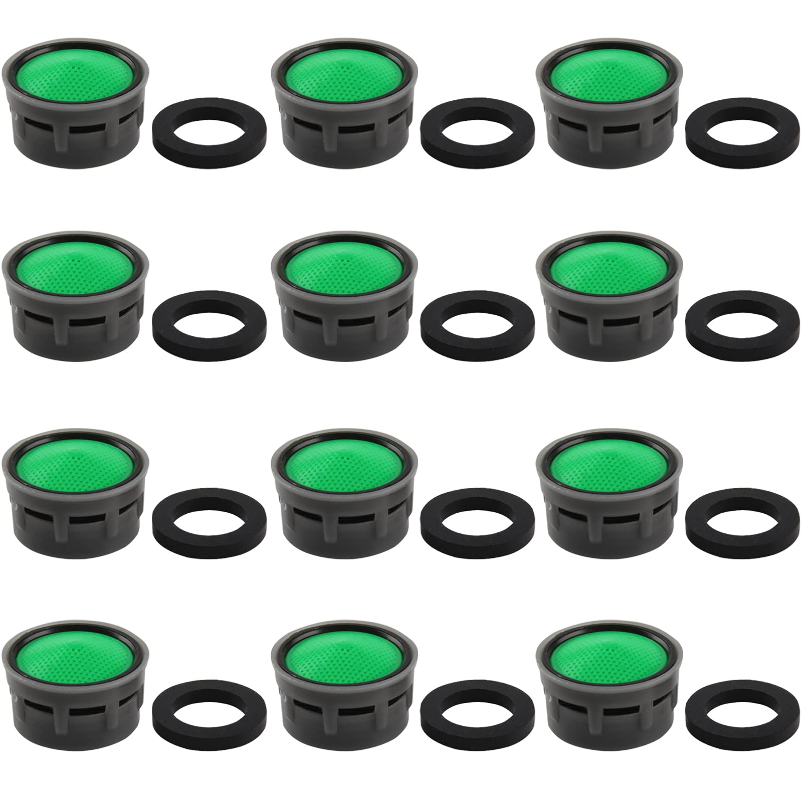 Zeaye 12 Pieces Faucet Aerators Water Tap Aerators Faucet Flow Restrictor Replacement Parts Insert Aerator for Bathroom or Kitchen,Universal fit Most Standard 22 mm, 24 mm Faucet